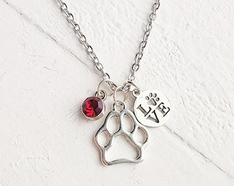 Paw Print Necklace-Dog Necklace for Mom-Personalized Pet Necklace-Dog Mom Necklace-Pet Loss Gift-Pet Memory Necklace