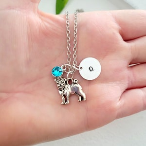 Pug Necklace-Personalized Pug necklace for women-Pug Jewelry for girls-Pug charm-Silver pug charm necklace-Animal lover-Dog lover gifts