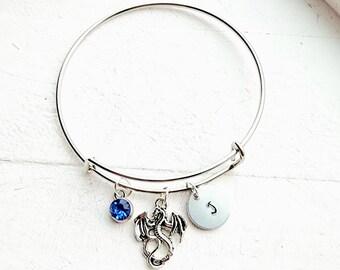 Dragon Bracelet-Dragon Birthday Gift-Dragon Lover Gift-Mythical Creature-Dragon Charm-Dragon Jewelry