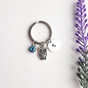 Owl Keychain-Owl Gift for Girls-Personalized Owl Jewelry-Gift for Owl Lover-Keychain Birthday Gift for Women-Owl Gift for Girls