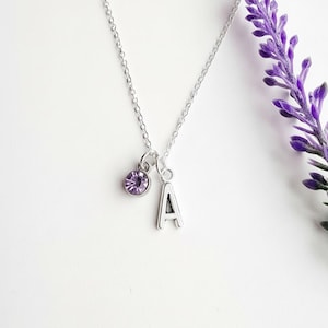Custom Initial Necklace-Birthstone Necklace for Girls-Personalized Gift for Her-Daughter Birthday Gift-Granddaughter Gift