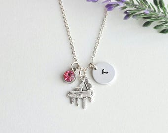 Piano Necklace-Music Themed Gift for Pianist-Piano Recital Gift for Girls-Personalized Music Necklace-Cute Piano Jewelry