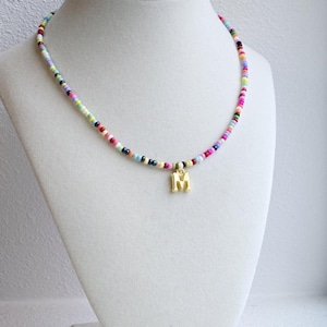 Bead Necklace for Girls-Beaded Initial Necklace-Jewelry for Girls-Toddler Necklace-Little Girls Necklace-Charm Necklace-Personalized Gift