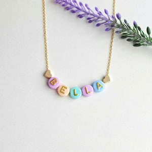 Personalized Kids Name Necklace-Big Sister Gift-Beaded Necklace-Toddler Jewelry-Girls Birthday Gift