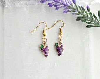 Grape Earrings-Winery Earrings-Fun Earrings for Women-Fruit Earrings