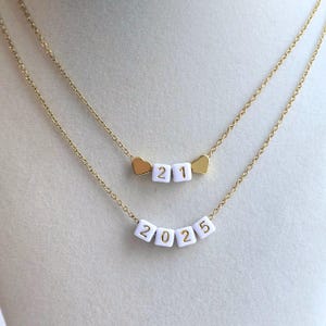 Number Necklace-Sports Necklace-Lucky Number Necklace-Milestone Gift-Bead Necklace-Birthday Gift for Women