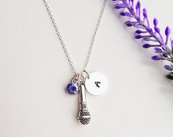 Microphone Necklace-Personalized Singer Necklace-Singer Gift-Musician Jewelry-Music Necklace for Singer-Choir Singer Gift-Gift for Musician