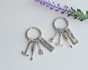Grandpa Keychain-Gift for Grandpa-Gift for Dad-Dad Stocking Stuffer Gift-Grandpa Birthday Gift-Papa Gift-Tool Keychain