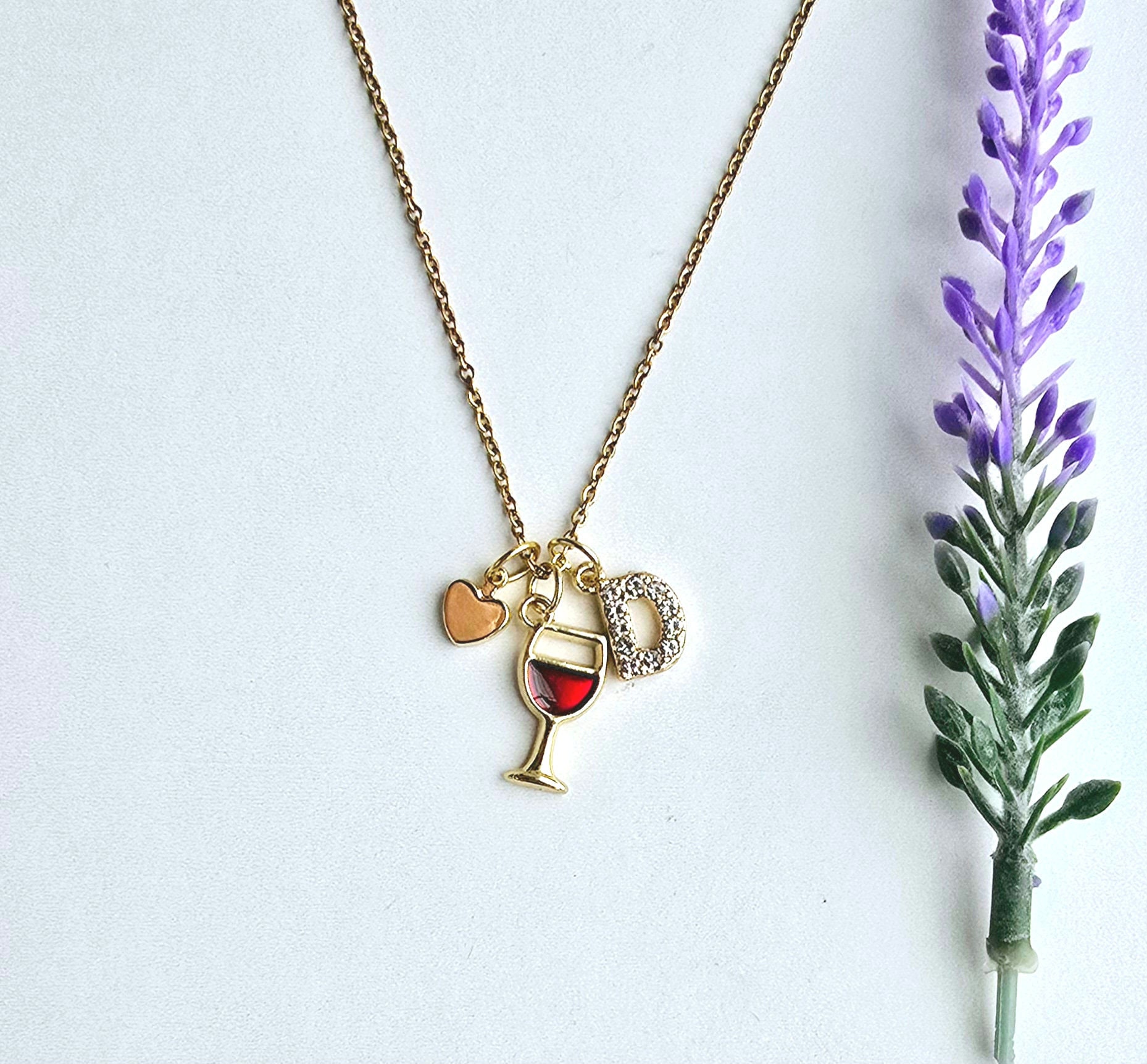 Personalized Love Wine Cup Pendant Necklace For Women - Gold, Rose Gold, Or Silver Plated