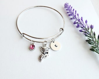 Fox Bangle Bracelet-Personalized Fox Gift-Fox charm bracelet for girls-Fox Gifts-Fox Jewelry-Fox gifts for women-Animal Bracelet