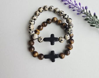 Cross Bracelet for Boys-Boys Baptism Gift-Mens Cross Bracelet-Baptism Gift for Men