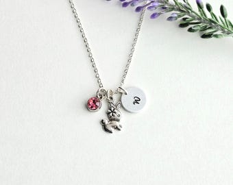 Bunny Necklace for Girls-Easter Gift for Girls-Personalized Rabbit Necklace-Easter Jewelry-Bunny Gift