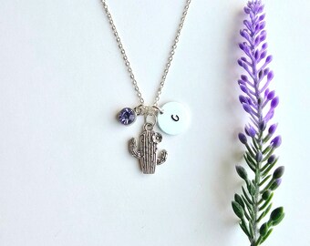 Cactus Necklace-Cactus jewelry for her-Cactus gift-Saguaro Necklace-Birthday Gift for Girls
