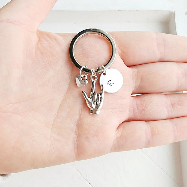 ASL Keychain-I Love You Keychain-Sign Language Keychain-Asl Gifts-I Love You Gift-Asl Jewelry