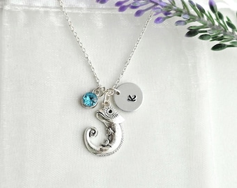 Personalized Chameleon Necklace-Lizard Lover Gift-Animal Jewelry-Reptile Necklace