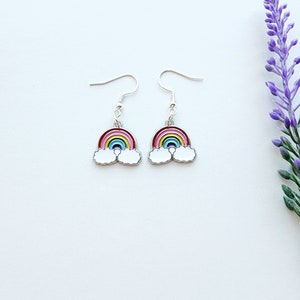 Rainbow Earrings-Dangle Rainbow Earrings-Cute Earrings for Girls-Rainbow Jewelry