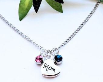 Birthstone Necklace for Mom-Kids Birthstones-Personalized Birthstone Jewelry-Mother's Day Necklace-Mother's Day Gift-Necklace for Mom