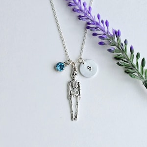 Personalized Skeleton Necklace-Skeleton Jewelry-Halloween Jewelry for Women-Skeleton Gift
