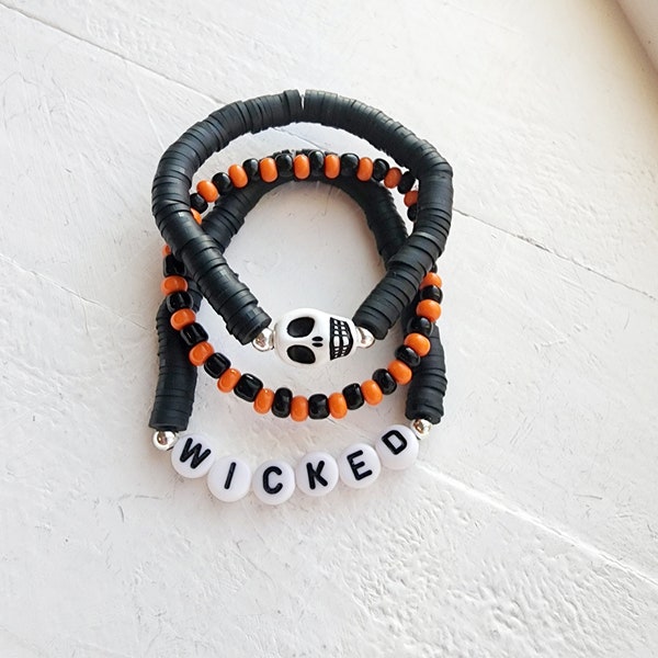 Halloween Heishi Bracelet Etsy