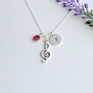 Treble Clef Necklace-Personalized Music Note necklace for women-Music Symbol Gift-Music Jewelry for girls-Musician&#39;s gift-Musical necklace