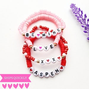 Valentine's Day Bracelet-Valentines Day Gift for Kids-Valentines Gift for her-Valentine's Day Party-Name Bracelet