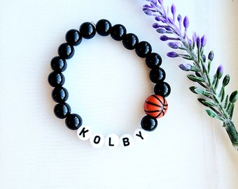Basketball Bracelet for Boys or Girls-Basketball Gift-Basketball Bracelet-Sports Bracelet-Sports themed Gift-Personalized Boys Jewelry