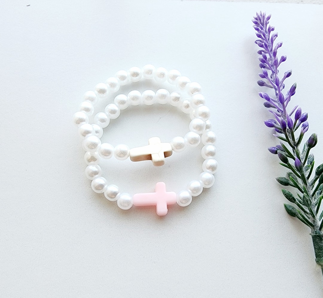 Girls Kaitlyn Silver Baby Cross Bracelet