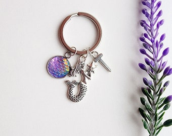 Mermaid keychain-Mermaid Gifts-Personalized Mermaid Keychain-Mermaid gifts for women-Mermaid lover Gift-Mermaid Jewelry for her