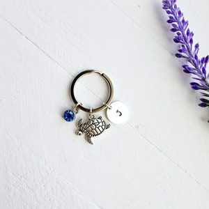 Turtle Charm Keychain-Turtle Gift-Ocean animal keychain-Beach keychain-Turtle Birthday Gift