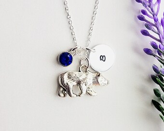Bear Necklace-Personalized Bear Gift-Bear Lover Gift-Bear themed Gifts-Wild Animal Necklace-Necklace for Girls