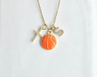 Christian Basketball Player Necklace-Basketball Player Gift-Coach Gift