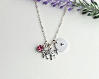 Collar de cebra - Regalo de cebra - Collar con dije de cebra - Regalo de safari - Regalo para niñas - Regalo de Navidad personalizado