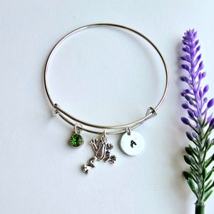 Frog Charm Bracelet-Frog Jewelry for Women-Frog Lover Gift-Frog Gift for Girls-Personalized Frog Bracelet-Frog Gift