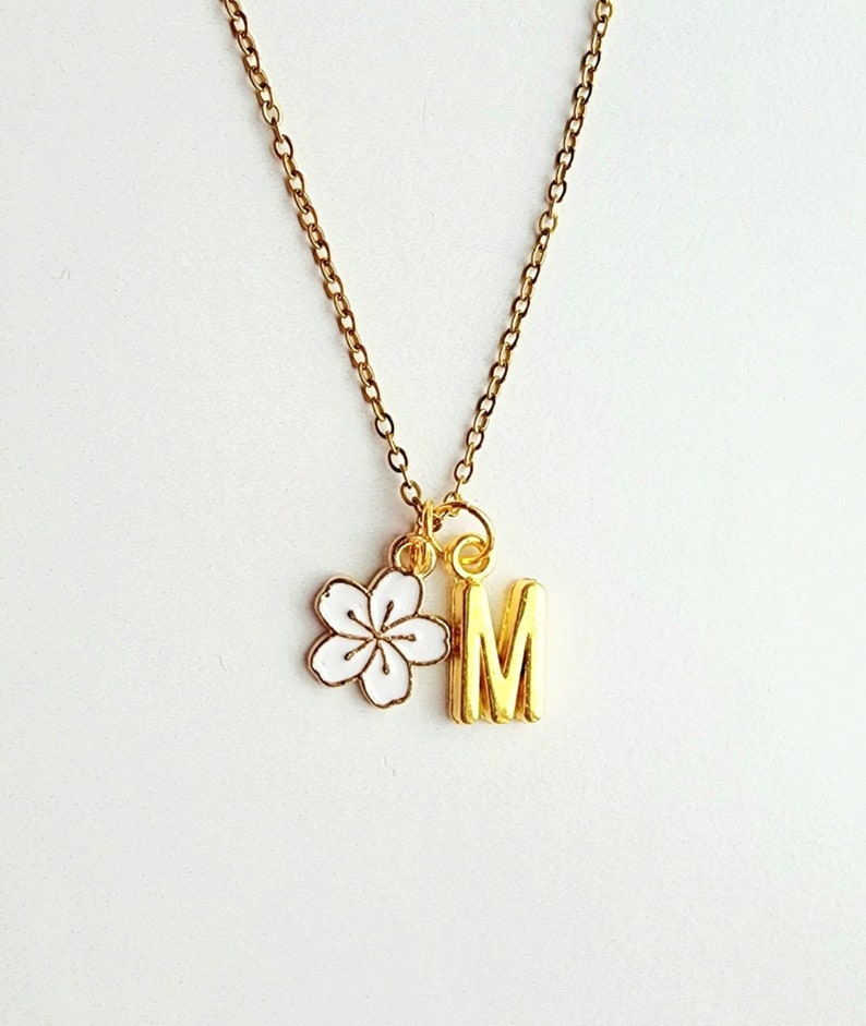 Personalized initial Necklace-Flower Girl Gift-Bridesmaid Gift-Flower Girl Necklace-Wedding Party Gift for Girls image 1