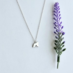 Gorilla Necklace-Silver Gorilla Charm Necklace-Dainty Animal Necklace-Gorilla Lover Gift-Necklace for Women