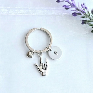ASL Keychain-I Love You Keychain-Sign Language Keychain-Asl Gifts-I Love You Gift-Asl Jewelry