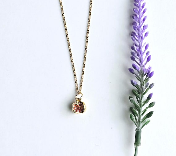 Pomegrant Necklace-Fruit Necklace-Nutritionist Gift-Necklace for Food Lover-Gold Pomegranate Necklace-Fruit Jewelry