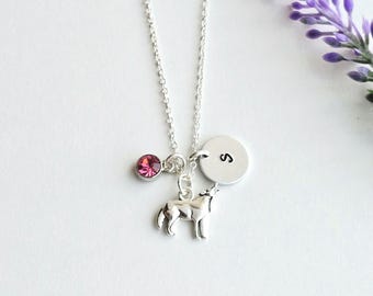 Personalized Wolf Necklace-Wolf Lover Gift-Wild Animal Gift-Wolf Jewelry