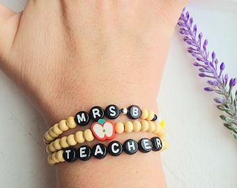 Personalized Teacher Bracelet-Teacher Appreciation Gift-Back to School Gift-New Teacher Gift-Bracelet for Teacher