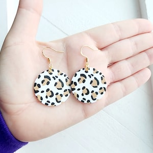 Boho Leopard Bow Earrings For Women – Statement Cheetah Print Drop Earrings, Summer Costume Jewelry Gift