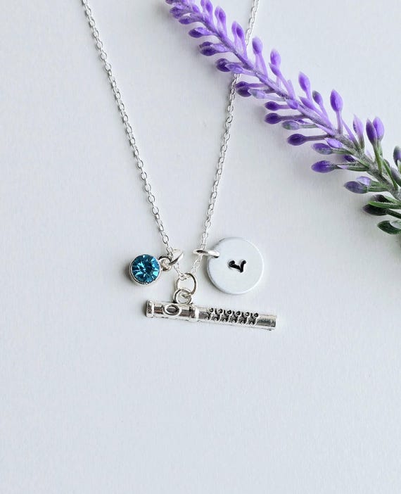 Flute Necklace for Girls-Flute Charm Necklace-Music Necklace-Music Jewelry for Women-Band Player Gift-Flute Plater Gift