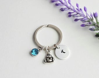 Buddha Keychain-Personalized Buddha Gift-Buddha Jewelry-Gift for Women-Zen Gift