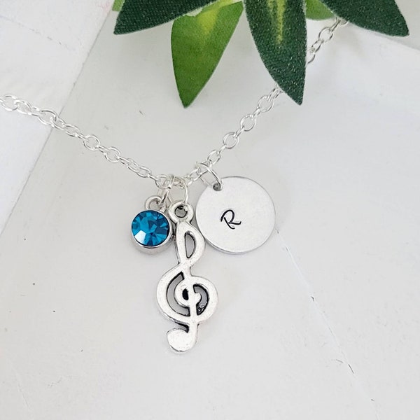 Treble Clef Necklace-Personalized Music Note necklace for women-Music Symbol Gift-Music Jewelry for girls-Musician's gift-Musical necklace