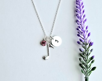 Music Necklace-Musical Symbol Necklace-Eighth Note Charm Necklace-Music Necklace for Girl-Music Jewelry-Gift for Musician-Music Teacher