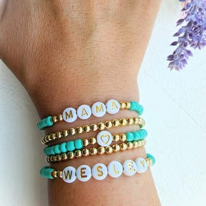Name Bracelet-Beaded Word Bracelet-Mama Bracelet-Custom Word Bracelets-Girls Name Bracelet-Personalized Jewelry