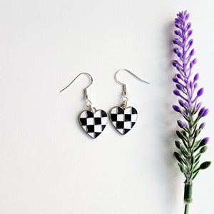 Checkered Flag Earrings-Racing Earrings-Gift for Racer-Race Day Jewelry-Earrings for Women-Gift for Racer-Sports Jewelry
