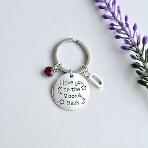 I Love you to the Moon and Back Keychain-I Love You to Moon and Back Gift-Gift for Girlfriend -Gift for Daughter-Gift for Girls