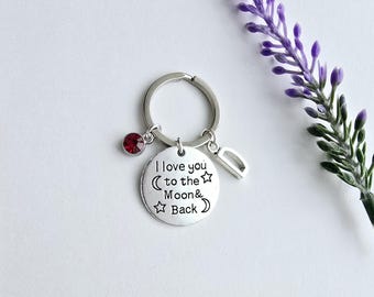 I Love you to the Moon and Back Keychain-I Love You to Moon and Back Gift-Gift for Girlfriend -Gift for Daughter-Gift for Girls
