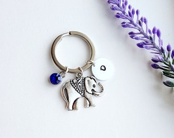 Elephant keychain-Elephant charm keychain-Elephant lover gifts- Personalized Elephant Gift-Safari animal Keychain-African elephant Keychain