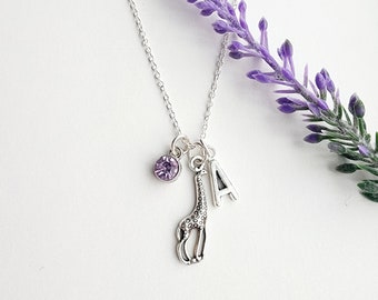 Collar de jirafa para niñas - Regalo de jirafa - Regalo de cumpleaños de jirafa - Collar de jirafa personalizado - Regalo de cumpleaños para mujeres - Joyería con temática de jirafa